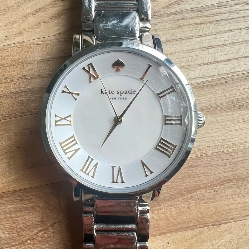 Kate Spade ladies watch New York Gramercy Stainless Steel Watch NEW BATTERY